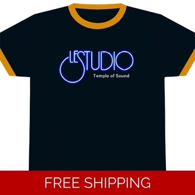 Le Studio Ringer T-Shirts White & Blue Logo TOS